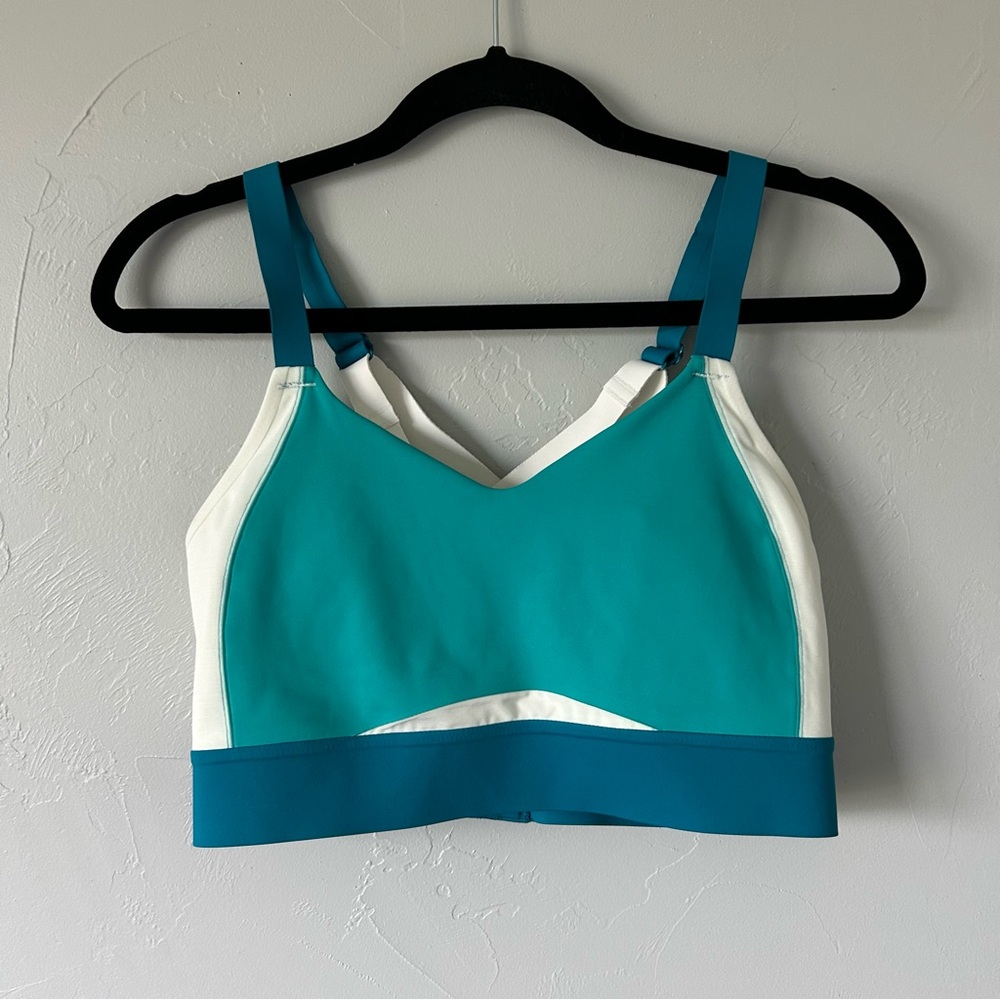 Brooks Interlace Sports Bra Blue Size 36DD/E Running Gym Workout Activewear